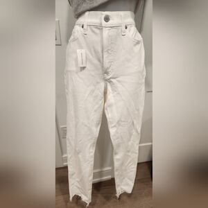 Banana Republic Classic White Jeans High Rise Slim, 30 Long Tall
